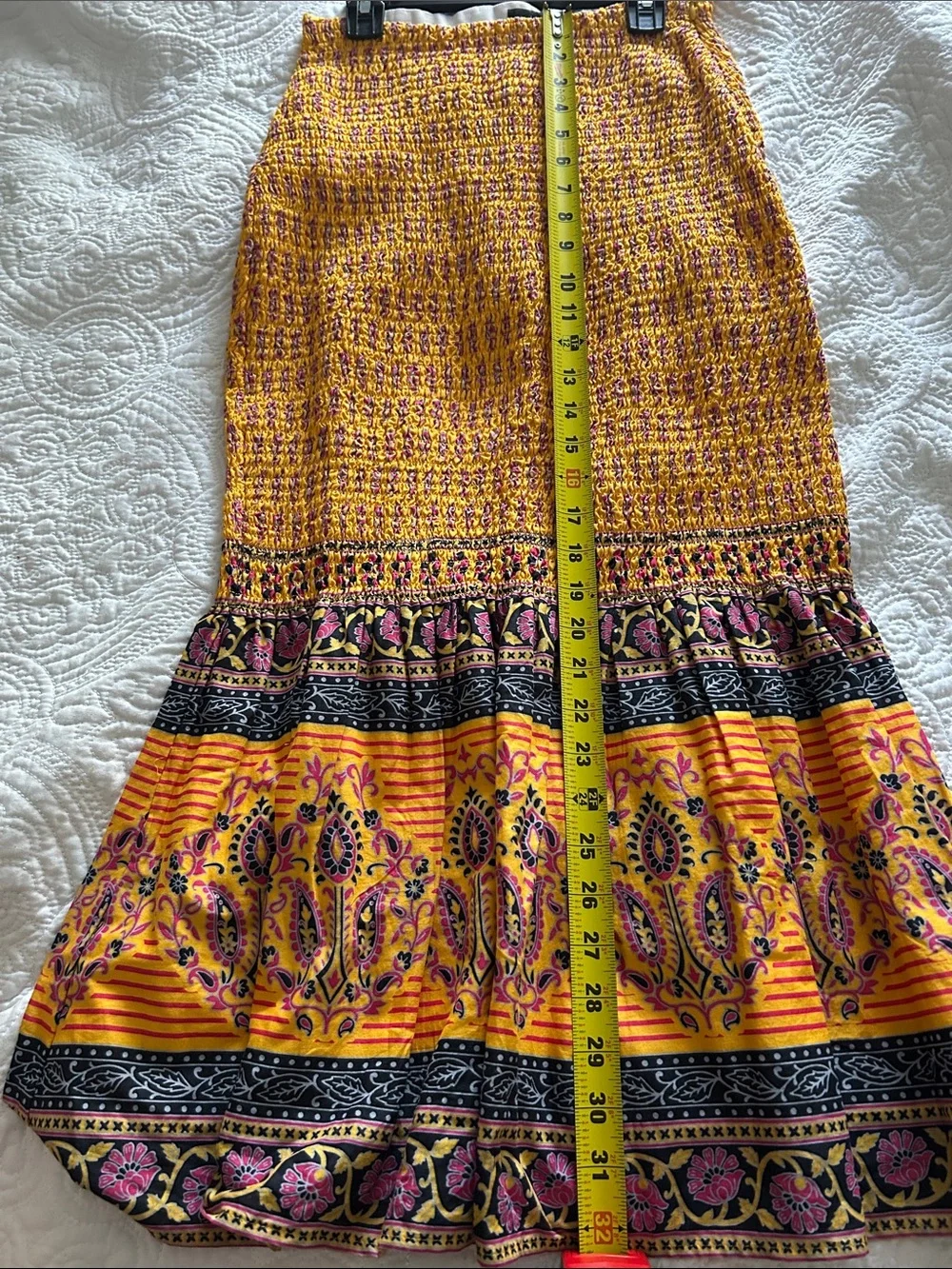 J. Crew Sunny Block Print Yellow Mermaid Style Size 00